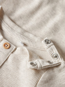 NAME IT Langærmet Rib Body Topper Peyote Melange